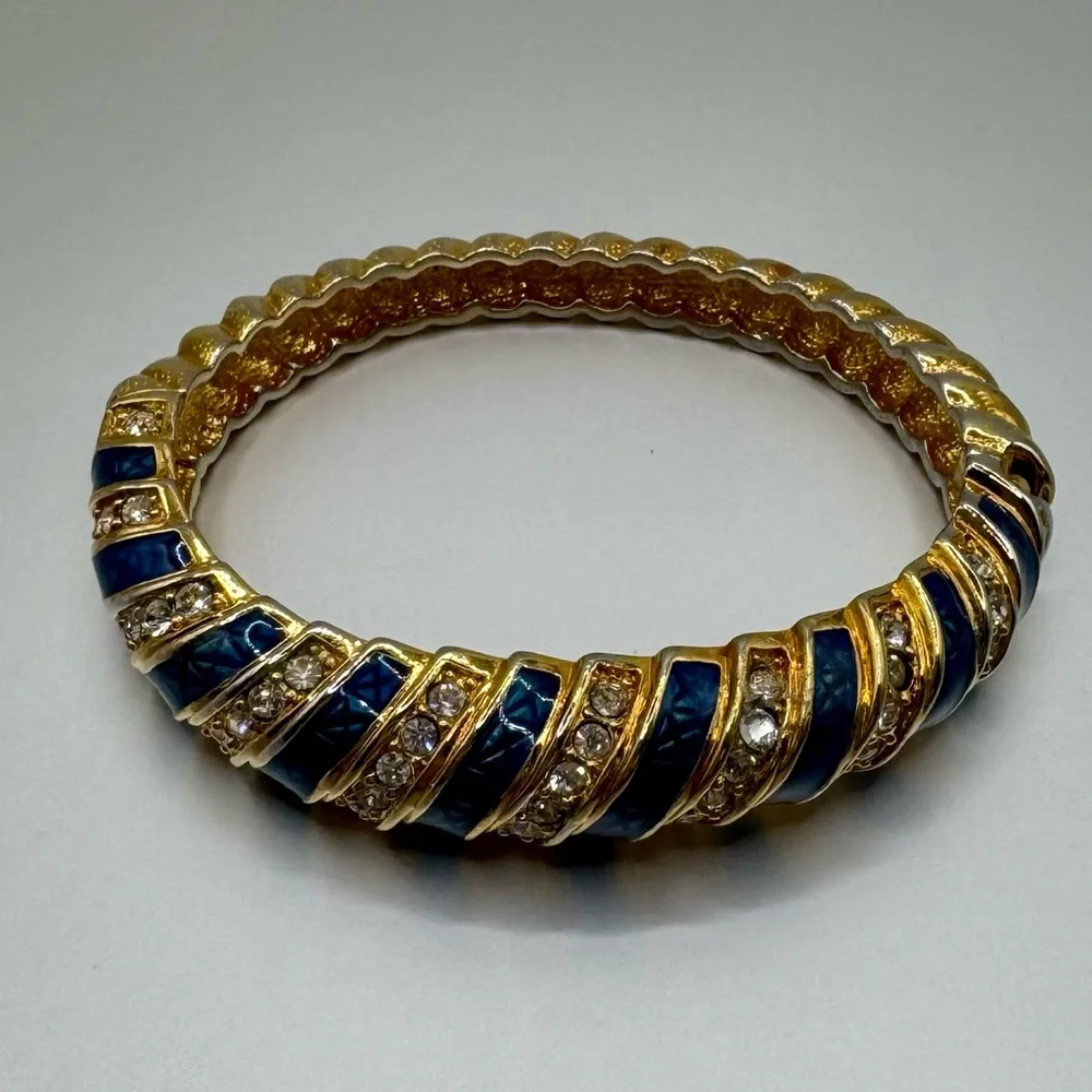Camrose & Kross JBK Gold and Blue Bangle Bracelet - Picture 2 of 12